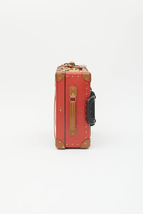 Globe-Trotter Centenary Red & Brown Leather Medium Check-In Suitcase