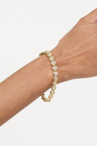 14K White & Yellow Gold Diamond Tennis Bracelet