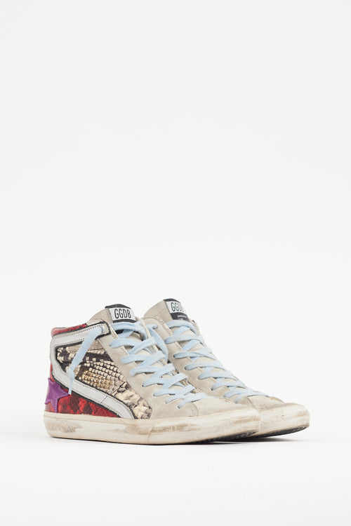 Golden Goose Beige & Multicolour Textured Slide Sneaker