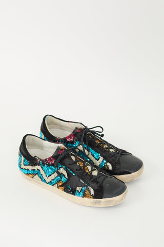 Golden Goose Black & Multicolour Sequin Superstar Sneaker