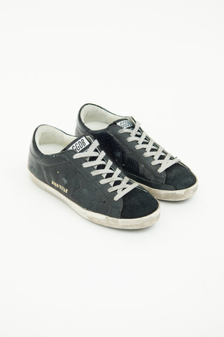 Golden Goose Black Embellished Superstar Sneaker
