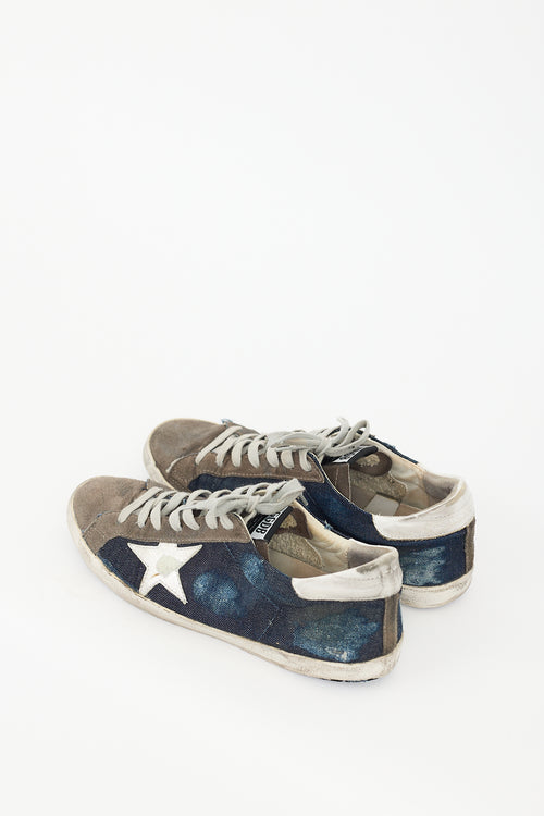 Golden Goose Grey & Navy Superstar Denim Sneaker