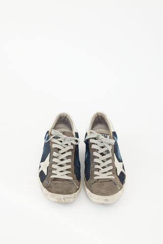 Golden Goose Grey & Navy Superstar Denim Sneaker