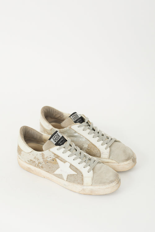 Golden Goose Grey & White Hair & Suede May Sneaker