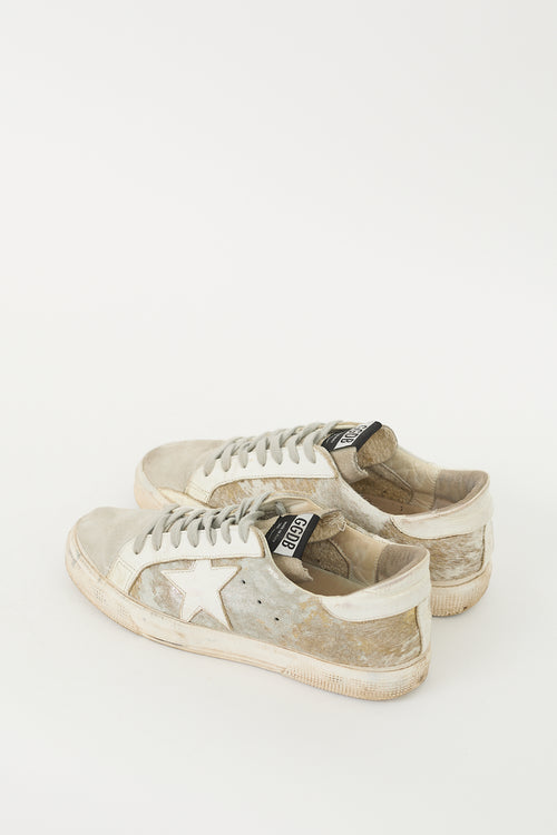 Golden Goose Grey & White Hair & Suede May Sneaker