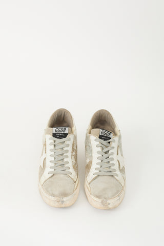 Golden Goose Grey & White Hair & Suede May Sneaker