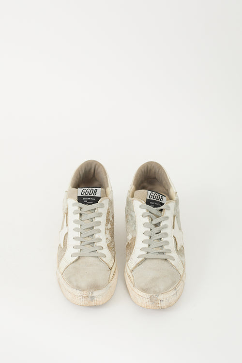 Golden Goose Grey & White Hair & Suede May Sneaker