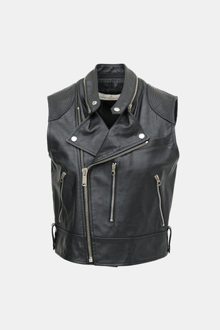Golden Goose Leather Susie Moto Vest