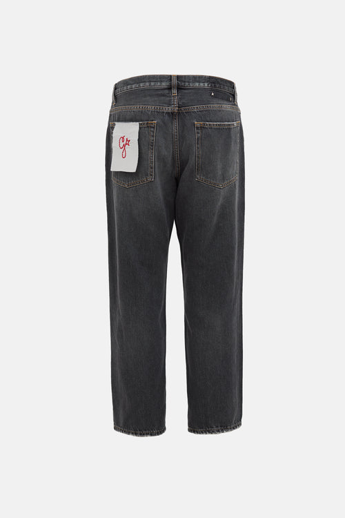 Golden Goose Logo Patch Distressed Jeans