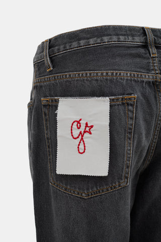 Golden Goose Logo Patch Distressed Jeans
