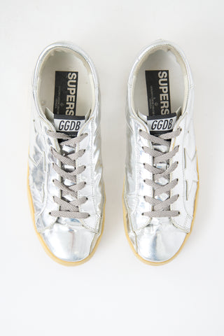 Golden Goose Metallic Leather Superstar Sneaker