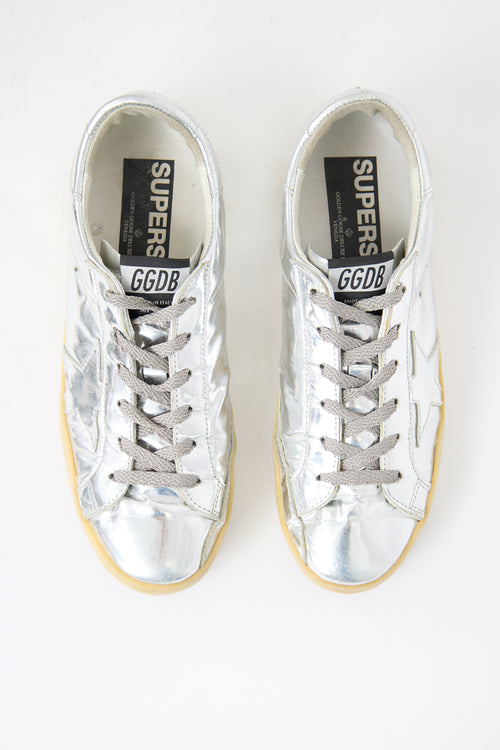 Golden Goose Metallic Leather Superstar Sneaker