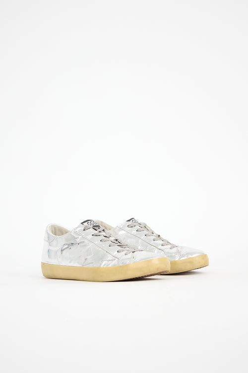 Golden Goose Metallic Leather Superstar Sneaker