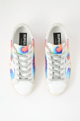 Golden Goose Tie Dye Leather Superstar Sneaker