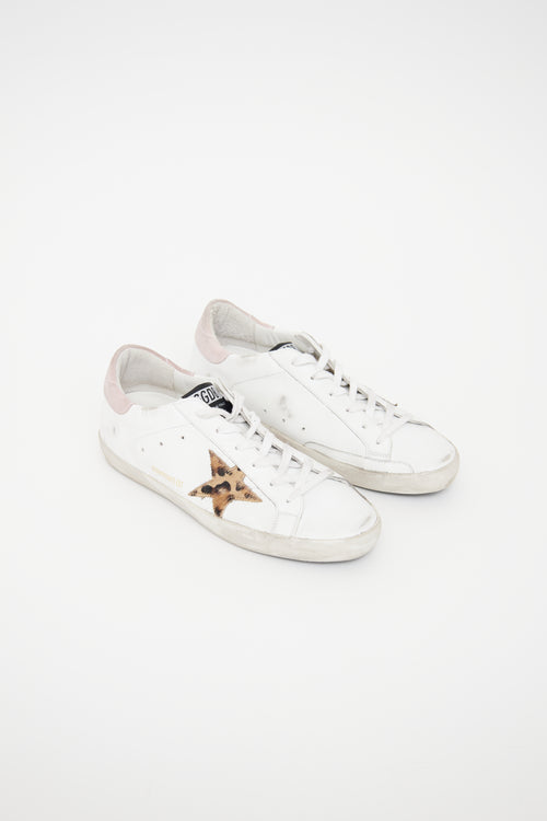 Golden Goose White & Pink Super-Star Classic Sneaker
