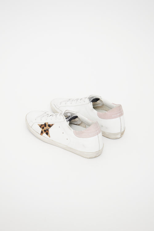 Golden Goose White & Pink Super-Star Classic Sneaker