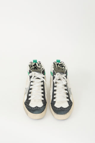 Golden Goose White & Multicolour Canvas Mid Star Sneaker