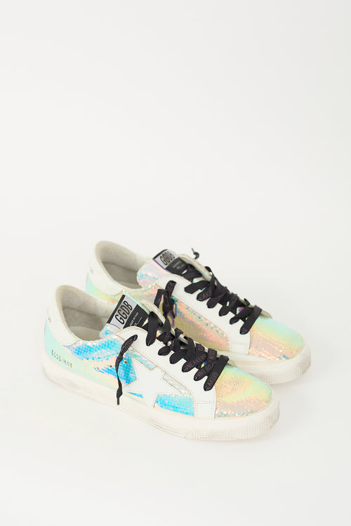 Golden Goose White & Multicolour May Mirror Sneaker