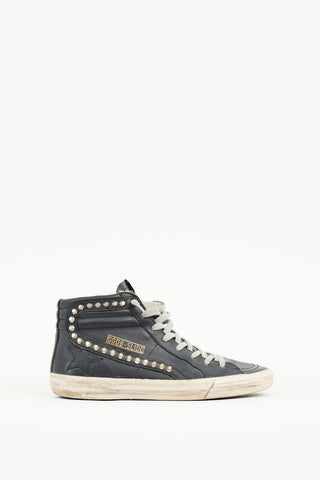 Golden Goose Black Leather Slide Sneaker