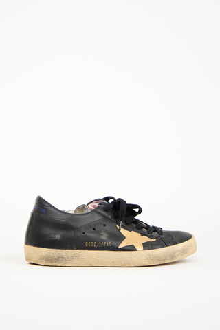 Golden Goose Black & Gold Leather Superstar Sneaker