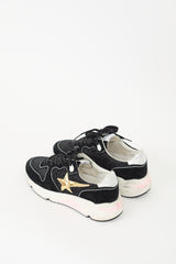 Golden Goose Black Sparkle Suede Running Sole Sneaker