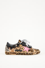 Golden Goose Black & Brown Printed Hair Old School Sneaker
