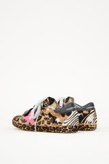 Golden Goose Black & Brown Printed Hair Old School Sneaker