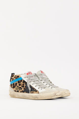 Golden Goose Brown & Grey Hair & Suede Mid Star Sneaker