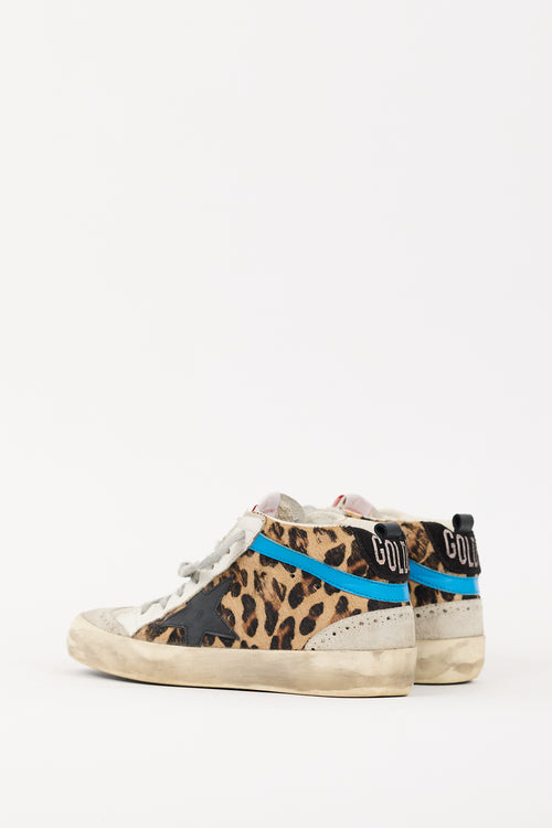 Golden Goose Brown & Grey Hair & Suede Mid Star Sneaker