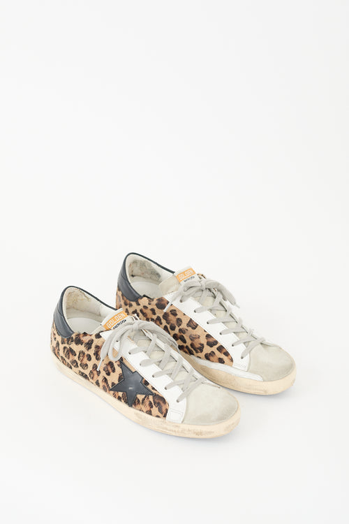 Golden Goose Brown & Multi Textured Print Superstar Sneaker