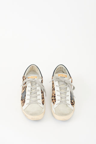 Golden Goose Brown & Multi Textured Print Superstar Sneaker