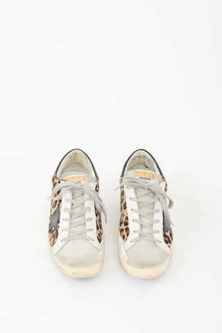 Golden Goose Brown & Multi Textured Print Superstar Sneaker