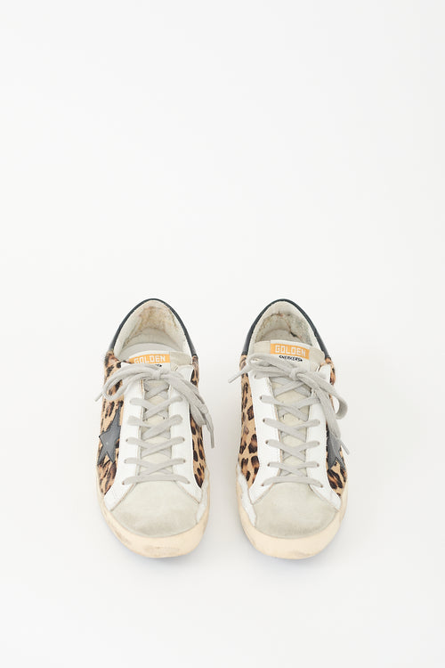 Golden Goose Brown & Multi Textured Print Superstar Sneaker