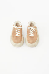 Golden Goose Brown Suede & Shearling Space Star Sneaker