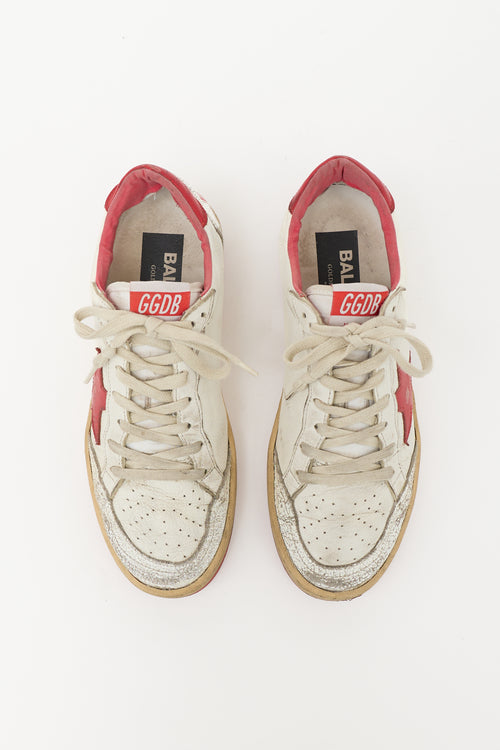Golden Goose Distressed Leather Ball Star Sneaker