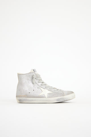 Golden Goose Glitter Shearling Francy Sneaker