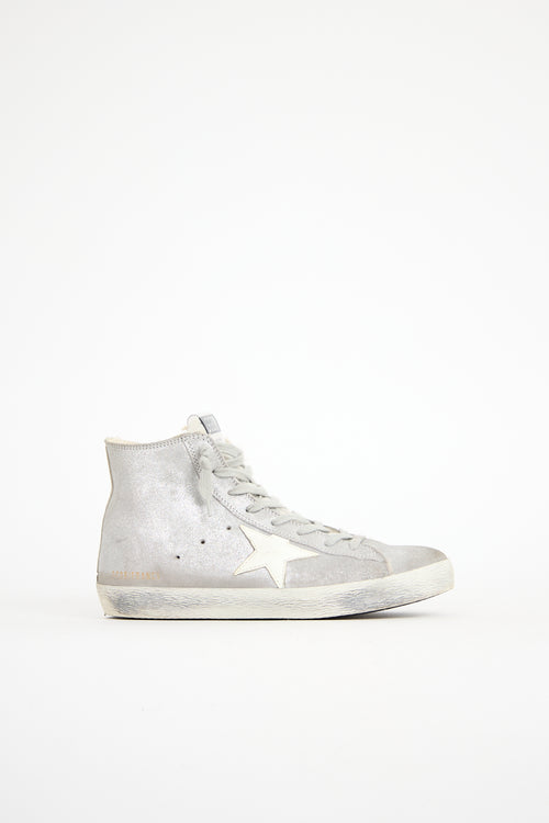 Golden Goose Glitter Shearling Francy Sneaker
