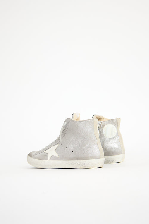 Golden Goose Glitter Shearling Francy Sneaker