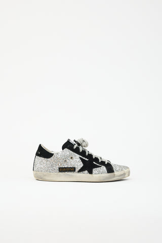 Golden Goose Glitter & Suede Super Star Sneaker