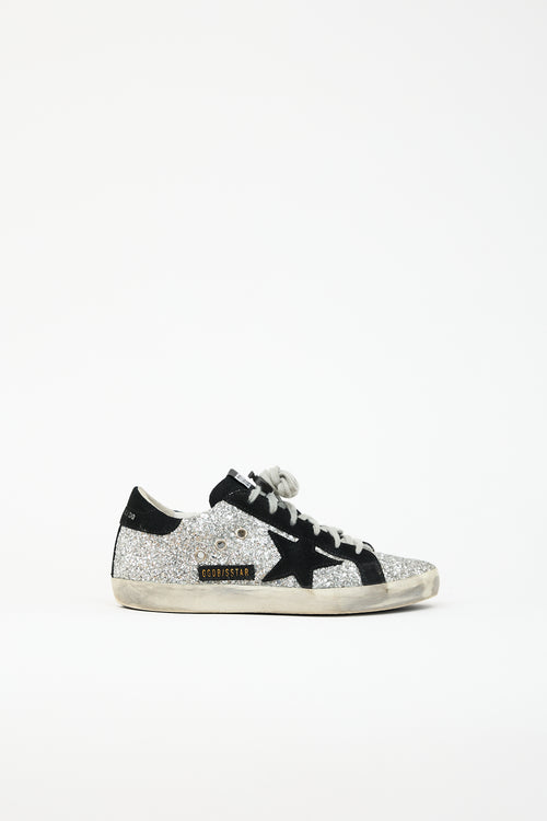 Golden Goose Glitter & Suede Super Star Sneaker