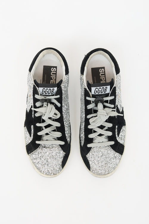 Golden Goose Glitter & Suede Super Star Sneaker