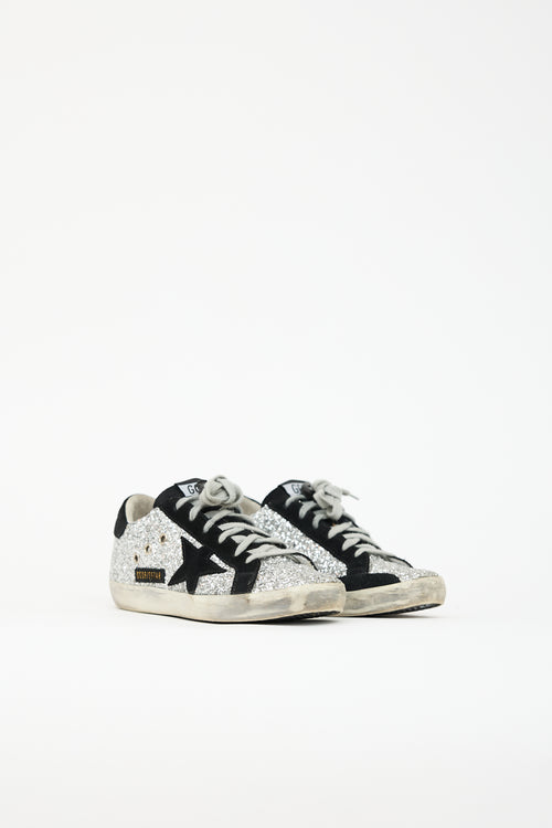 Golden Goose Glitter & Suede Super Star Sneaker