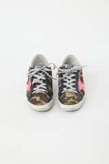Golden Goose Green & Pink Camo Superstar Sneaker