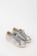 Golden Goose Grey Glitter & Suede Superstar Sneaker