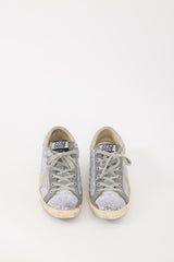 Golden Goose Grey Glitter & Suede Superstar Sneaker