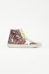 Golden Goose Grey & Pink Textured Francy Sneaker