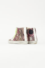 Golden Goose Grey & Pink Textured Francy Sneaker