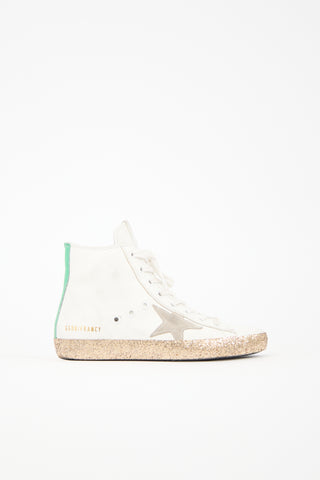 Golden Goose Leather Glitter Francy Sneaker