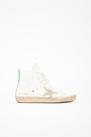 Golden Goose Leather Glitter Francy Sneaker