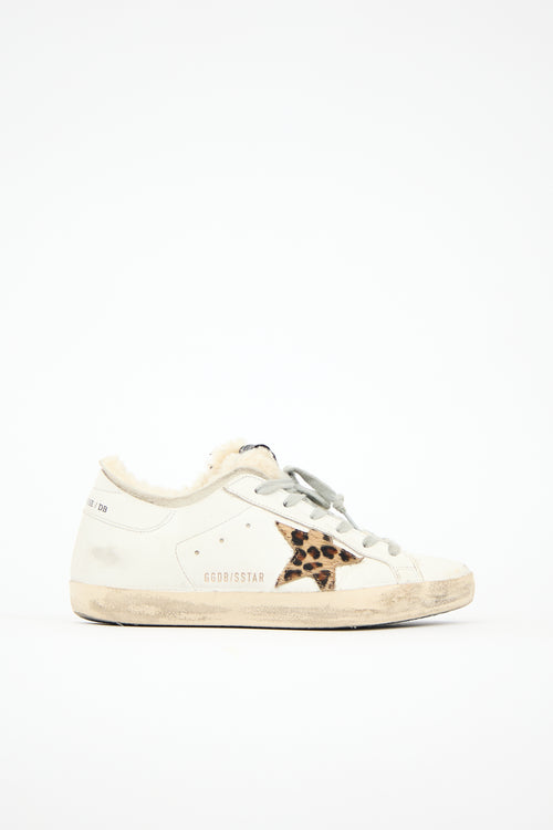 Golden Goose Leather & Shearling Superstar Sneaker